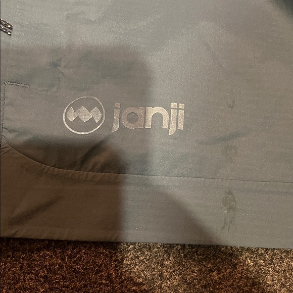 Janji woMen's Dusty Blue Raincoat with Yellow Zipper - Picture 3 of 4